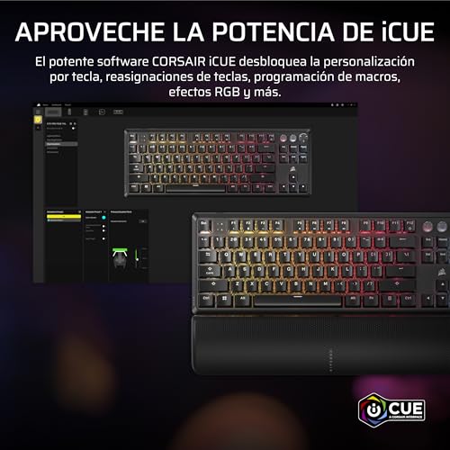 CORSAIR K70 PRO TKL RGB Teclado para Juegos con Cable Magnético-Mecánico – Interruptores Ajustables MGX Hyperdrive Pre-Lubricados, SOCD y Disparo Rápido Simultáneos, 8.000 Hz, QWERTY – Negro