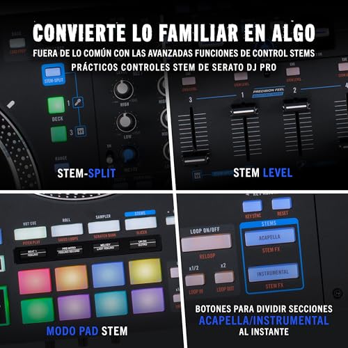RANE PERFORMER Controlador DJ motorizado de 4 canales, platos 7" con displays, faders Precision Feel, Stem Split, FX Avanzado, Serato DJ Pro incluido