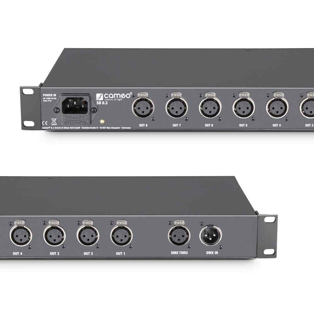 Cameo SB8.3 - Distribuidor DMX de 8 canales (3 pines)