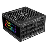 Fuente de alimentación ENERMAX Revolution D.F. X ARGB ATX3.0 PCI-e 5.0 Compact Gaming&Streaming PC 1650W 80Plus Gold (Totalmente Modular, 2X 12VHPWR, Semi-sin Ventilador), ERT1650EWT, Negro