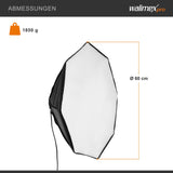 Walimex pro Octagon Softbox Ø 60 cm Incluye 4 Unidades de 35 W Daylight LED (5000 K), difusor y Bolsa a Juego, CRI 90+, Ideal para fotografía y vídeo