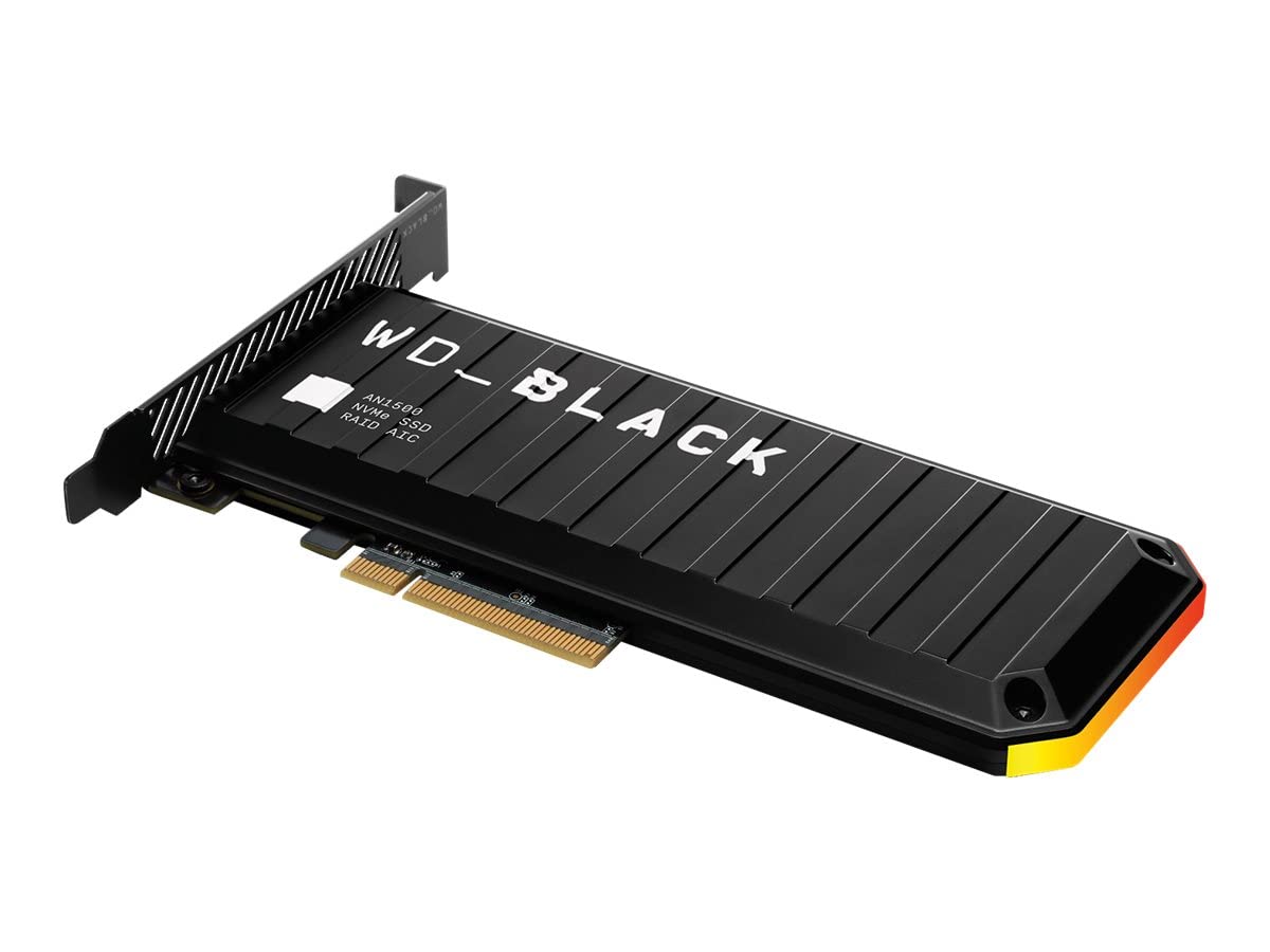 WD_BLACK AN1500 de 4 TB SSD NVMe AIC (tarjeta complementaria), hasta 6500 MB/s en lectura & 4100 MB/s en escritura