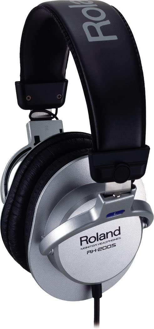 Roland Auriculares de monitorización estéreo con Cable Liso y Color Plata RH-200S — Auriculares de monitorización estéreo Transparentes, precisos y cómodos Studio