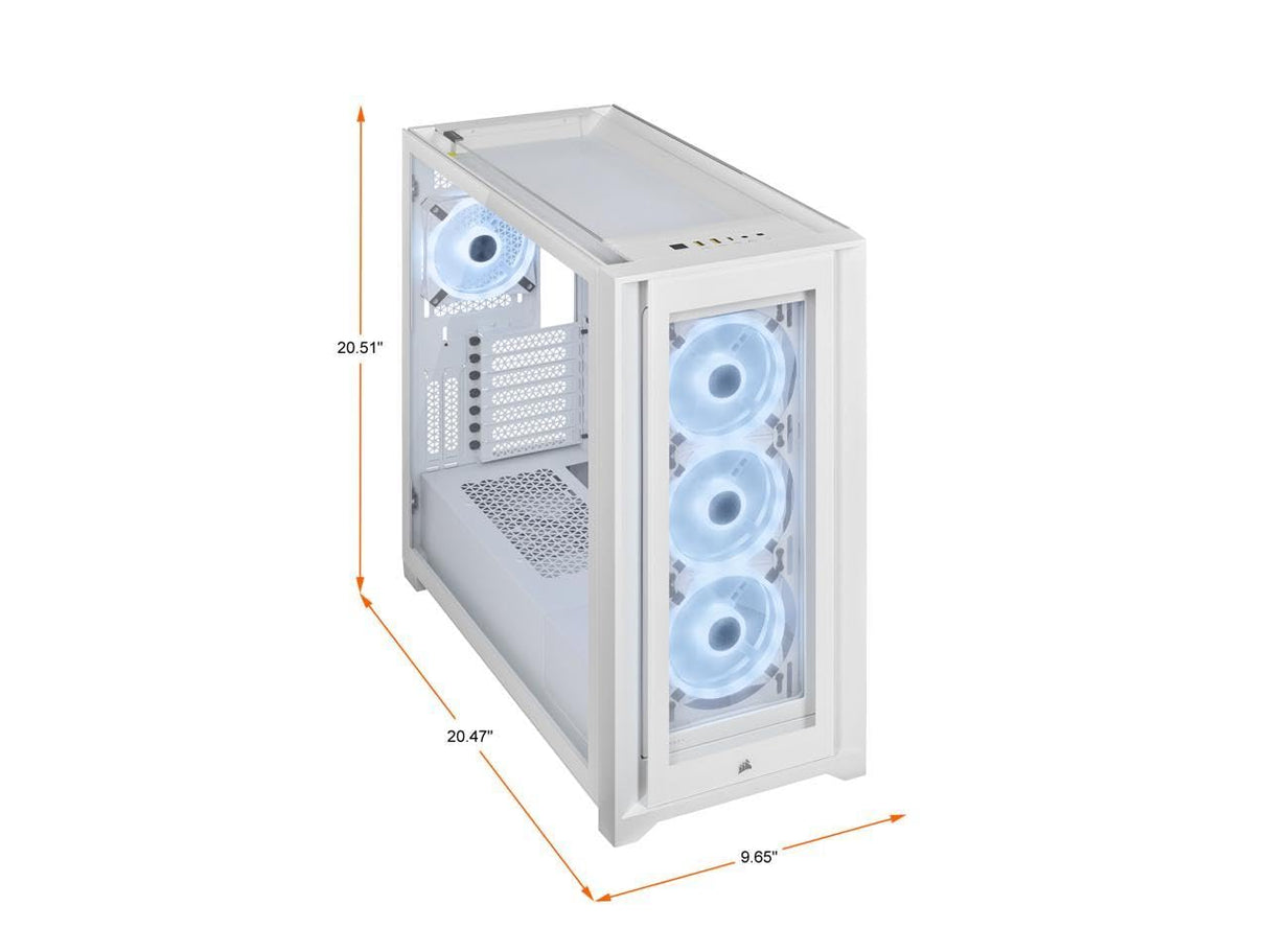 Corsair iCUE 5000X RGB QL Edition Cristal Templado USB 3.1 Blanca