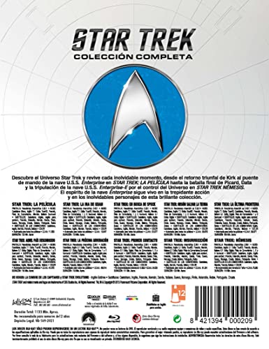 Star Trek: Stardate Colección 1-10 (Blu-ray): Pelicula/Ira de Khan/En Busca de Spock/Mision Salvar Tierra/Ultima Frontera/Aquel Pais Desconocido/Proxima Generacion/Primer Contacto/Insurreccion/Nemesis