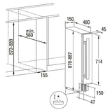 CATA | Vinoteca |Modelo VI 15107 X | Vinoteca no Frost de Encastre | Capacidad para 7 Botellas | Ancho de 15 cm | Clase de Eficiencia nergética G | Con Soportes Regulables para la Altura