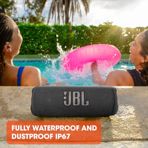 JBL Altavoz Bluetooth portátil Flip 6 Altavoz resistente al agua y al polvo IPX67, compatible con JBL PartyBoost, hasta 12h de batería, gris