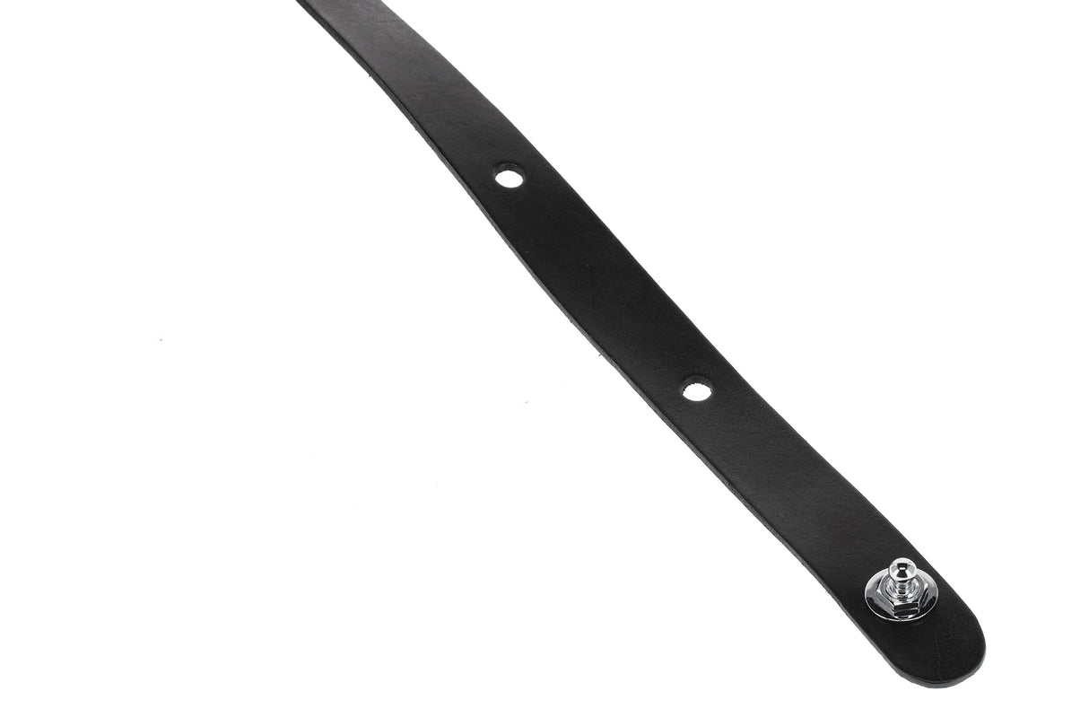 GEWA Correa para guitarra serie Prestige, cuero auténtico, ancho 85 mm, largo 103-139 cm, cierres de seguridad cromados, negro/negro, 1 par de cierres de seguridad F&S incluidos