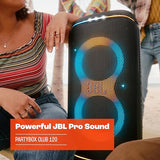 JBL Partybox Club 120, Altavoz portátil para fiestas, con asa plegable ergonómica, Bluetooth, espectáculo de luces, resistente a salpicaduras (IPX4), hasta 12h de reproducción, negro
