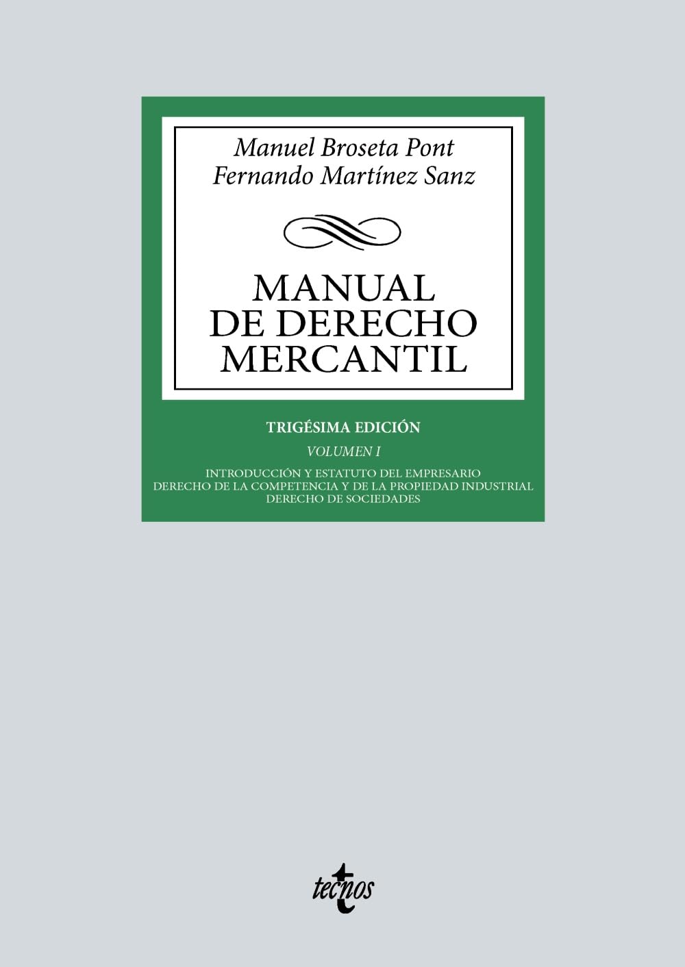 Manual de Derecho Mercantil: Vol. I. Introducción y estatuto del empresario. Derecho de la competencia y de la propiedad industrial. Derecho de ... Biblioteca Universitaria de Editorial Tecnos)