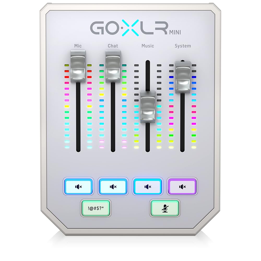 TC Helicon GoXLR MINI-WH Mezclador de Transmisión en Línea con Interfaz USB/Audio y Previo Midas | Interfaz de Audio Todo-en-Uno para Streamers y Creadores | Soporta Windows 7, 8, 10 y 11 | Blanco