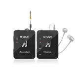 M-Vave WP9 - Sistema de monitorización intrauditivo inalámbrico, transmisor y Receptor de 2,4 GHz, diseño con Clip, Recargable por USB, Negro