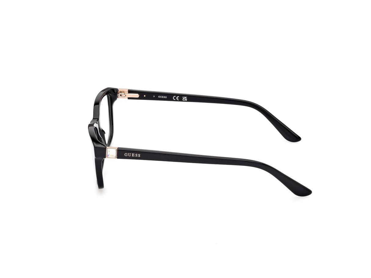 GUESS Gu50196 Marcos para Gafas recetadas, 001 Negro Brillante, 52/16/140 para Mujer