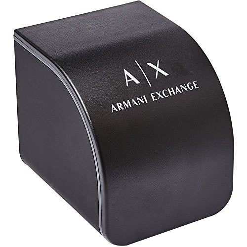 Armani Exchange Reloj Hombre, Movimiento cronógrafo de cuarzo, 46mm Caja de acero inoxidable dorado con correa de piel, AX1818, Negro y tono dorado