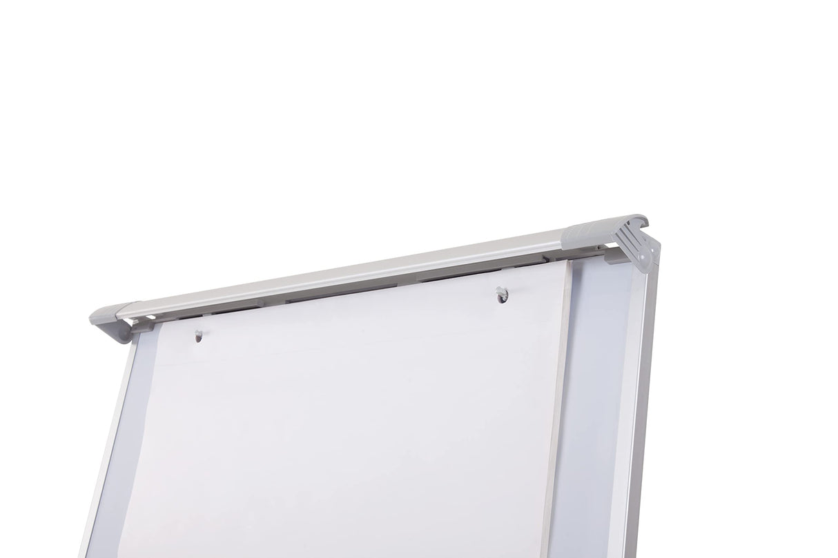 Bi-Office Pizarra Magnética con caballete móvil Smart, rotafolios con ruedas, marco de aluminio de 70 x 100 cm