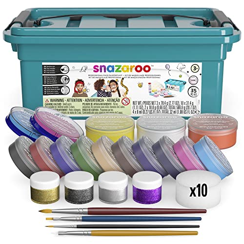 Snazaroo - Pintura facial y corporal, kit profesional de 35 piezas