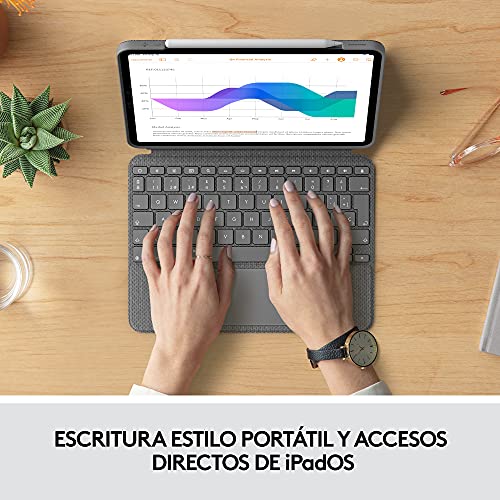 Logitech Combo Touch Funda con teclado iPad Pro de 11 pulgadas (1.ª, 2.ª, 3.ª, 4.ª generación - 2018, 2020, 2021, 2022) Retroiluminado, Trackpad pulsable en cualquier punto, QWERTY Español - Gris
