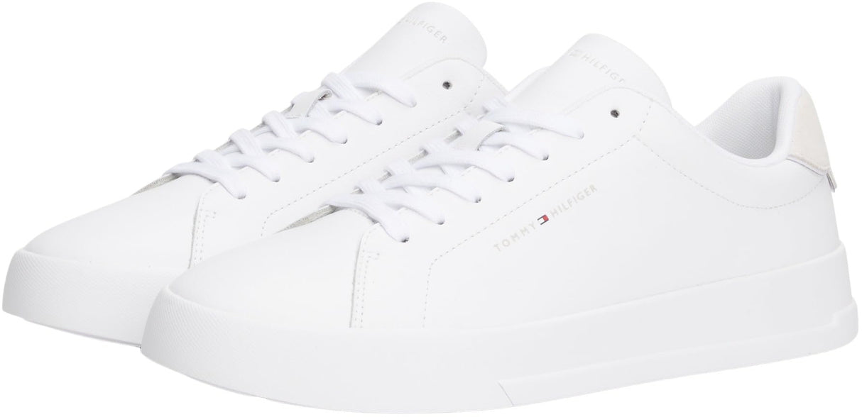 Tommy Hilfiger Court Sneaker Mujer Detail Essential de Piel, Blanco (White), 41