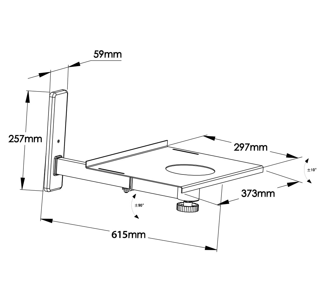 My Wall H20L - Soporte de pared para televisores de hasta 21"/53 cm (carga máxima 35 kg, se puede girar e inclinar), color plateado