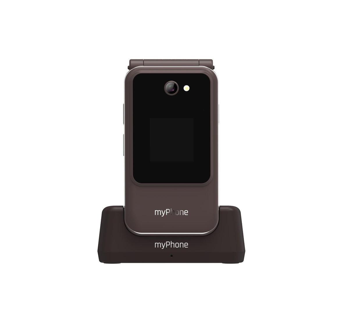 myPhone Harmony LTE Teléfono móvil de Tapa para Mayores sin Contrato, Botón SOS, Teclas Grandes, Pantalla 2,8"+ 1,44", Cámara 2 MP, Base de Carga, 4G, Batería 1300 mAh, Bluetooth – Praline Collection