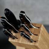 ZWILLING Bloque de cuchillos, 7 piezas, Bloque de bambú, Cuchillos con mango especial de acero inoxidable/plástico, Twin Pollux