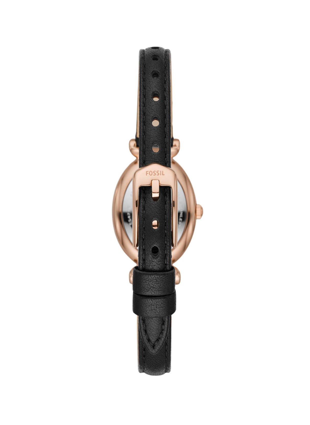 Fossil Carlie Reloj para mujer, movimiento de cuarzo con correa de acero o piel, Negro, 28MM