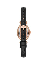 Fossil Carlie Reloj para mujer, movimiento de cuarzo con correa de acero o piel, Negro, 28MM
