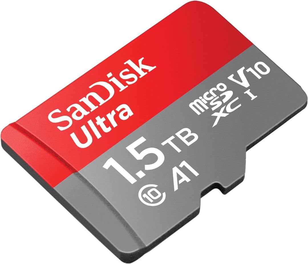 SanDisk Ultra Tarjeta Micro SDXC + adaptador SD 1.5TB (Compatibles con tabletas y móviles Android, UHS-I, hasta 150 MB/s, Video Full HDD, Clase A1 de rendimiento, Class 10, U1)