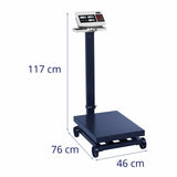 Steinberg Systems Báscula De Plataforma Balanza Digital SBS-PF-600/100 (Pantalla LCD, Con Ruedas, Carga Máxima 600 kg, Pasos De 100 g)