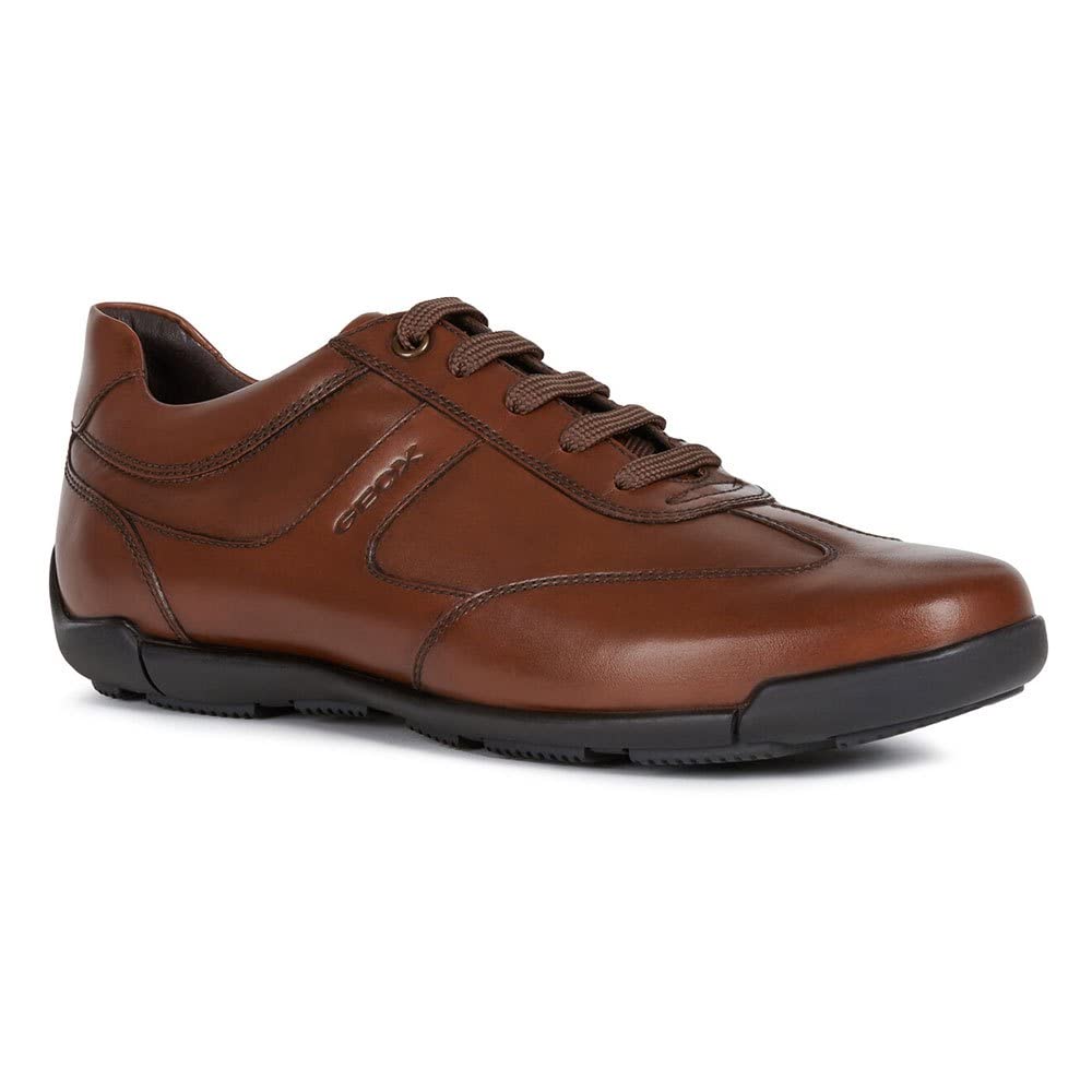 Geox U Edgware A, Sneakers Hombre, Marrón Cognac, 44 EU