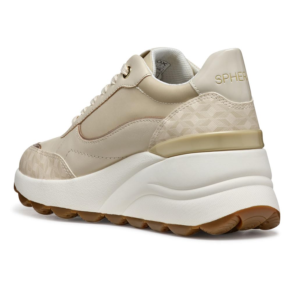 Geox D SPHERICA EC13 A, Zapatillas Mujer, Papyrus, 37 EU