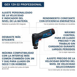 Bosch Professional 12V System lijadora orbital excéntrica a batería GEX 12V-32 (incl. plato de caucho montado con cierre por contacto de 32 mm, plato de caucho adhesivo de 32 mm)