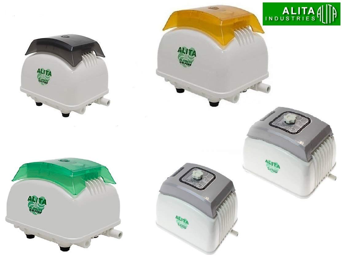 Alita Bomba de aire Alita de gran caudal AL-60, 60 l/min a 1,5 metros, salida de 18 mm, 54 vatios