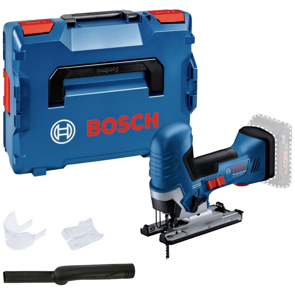 Bosch Professional 18V System GST 18V-125 S - Sierra de calar a batería (Brushless, 3500 cpm, profundidad de corte 125 mm, adaptador de aspiración, sin batería, en L-BOXX)