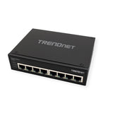 TRENDnet, TI-G80, Switch DIN-Rail Industrial Ethernet Gigabit de 8 Puertos, Divisor Ethernet de 16 Gbps, clasificación IP30, Negro