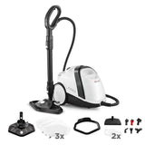 Polti Vaporetto Smart 120, Limpiador a Vapor con Caldera, 4 Bares de Presión, Potencia Máxima 1500 W, Depósito Extraíble de 2 L, Calentamiento en 2 Minutos, 14 Accesorios incluidos, Blanco y Negro