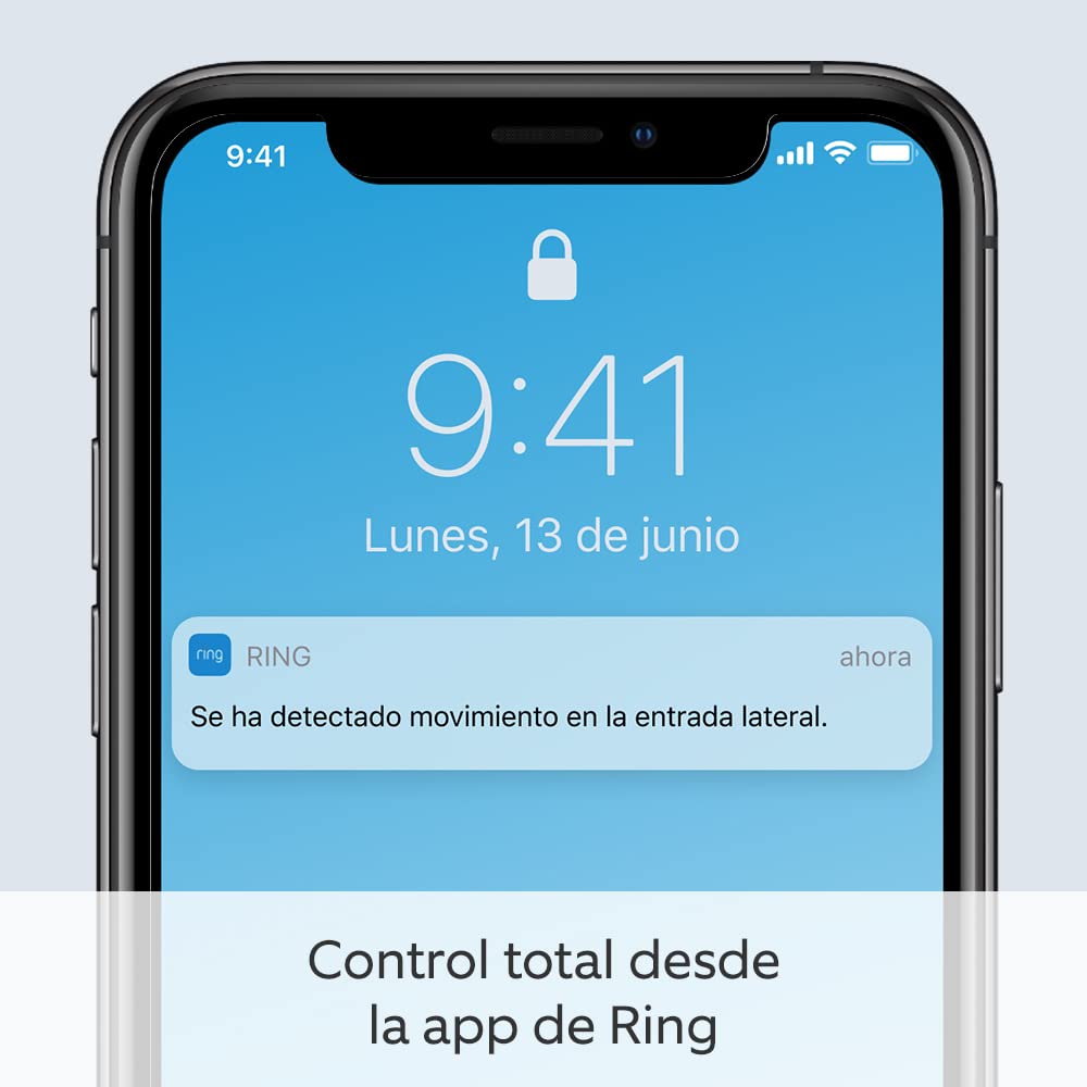 Ring Cámara Plus con luces y enchufe (Spotlight Cam Plus) | Cámara de vigilancia exterior wifi con vídeo HD 1080p, comunicación bidireccional, visión nocturna y focos LED | 30 días gratis de Ring Home