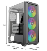 Xilence X613 X613 Xlent Blade II - Carcasa para PC para Videojuegos (3 Ventiladores ARGB de 120 mm, Carcasa ATX Midi Torre, Panel Frontal de Malla para un Buen Flujo de Aire y PWM/ARGB Control, Panel