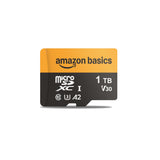 Amazon Basics Tarjeta MicroSDXC de 1 TB con Adaptador, Velocidad de Lectura de hasta 200 MB/s, Paquete de 1