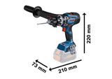 Bosch Professional BITURBO GSB 18V-150 C - Taladro percutor a batería (18V, 150 Nm, 2200 rpm, conectable, sin batería, en L-BOXX), Azul, solo