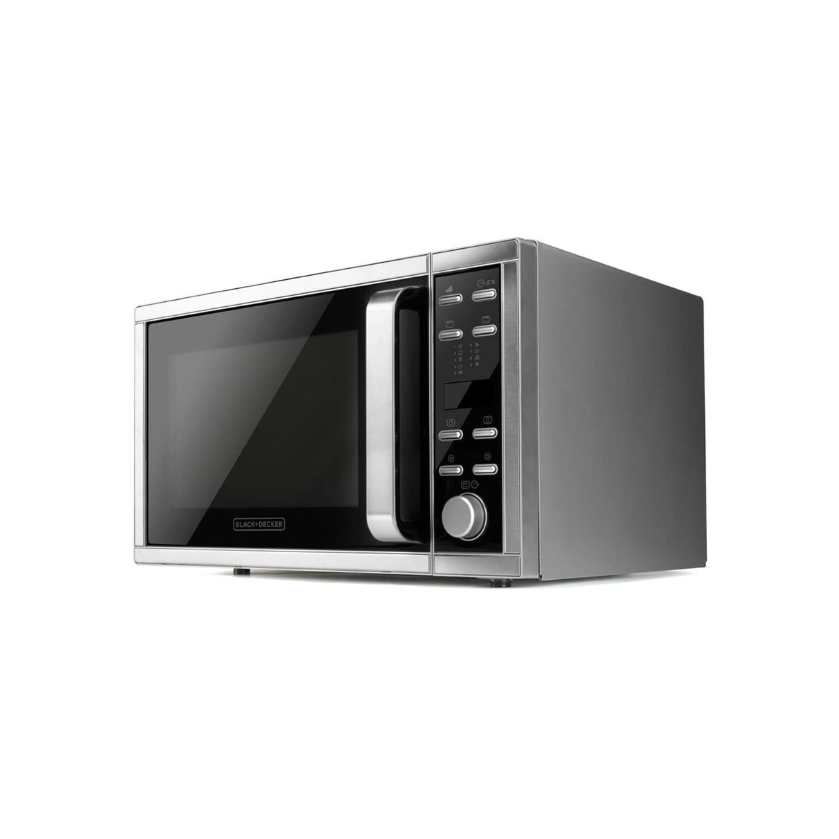 BLACK+DECKER BXMY901E - Microondas con grill y convección, 25L, 900W potencia, 1000W grill, 5 potencias, función descongelar, auto-menú con 9 recetas, temporizador 95 min, 2 funciones combinadas
