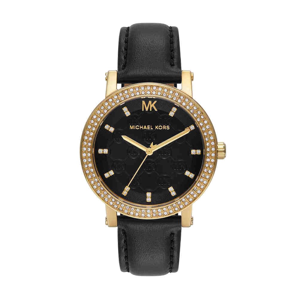 Michael Kors Corey Reloj Mujer, Movimiento de Cuarzo Tres Agujas con Correa de Acero Inoxidable o Cuero