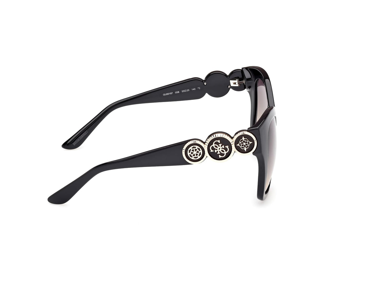 Guess Gu00197 Gafas, 05b Shiny Black, 55/20/140 para Mujer