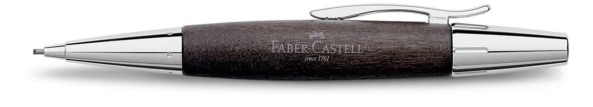 Faber-Castell 138383 - Portaminas E-motion de Color Negro con Cuerpo en Madera de Peral - Mina de 1.4 mm - Graduación B