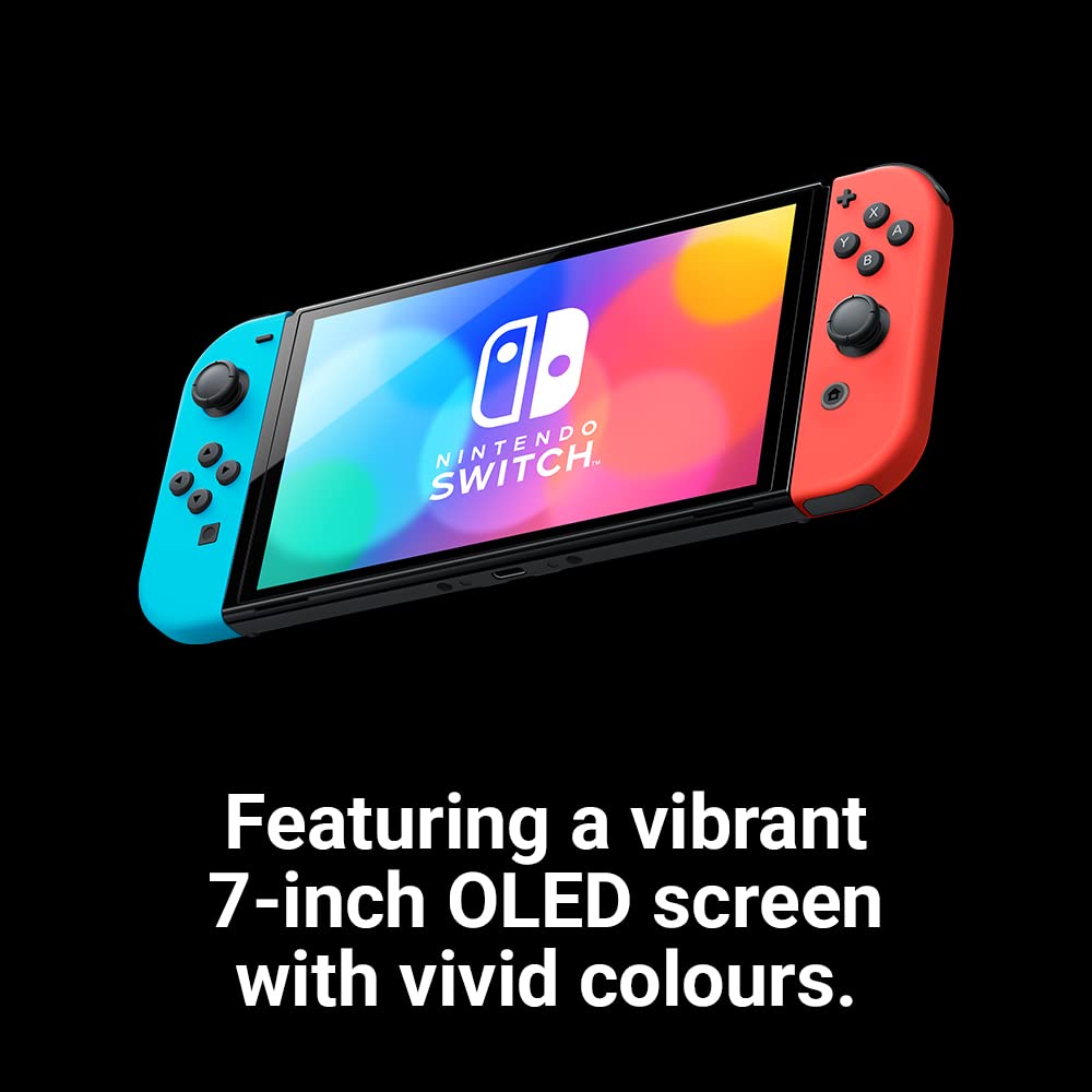 Nintendo Switch Console - OLED Model - Neon Blue/Neon Red (UK) (Switch)