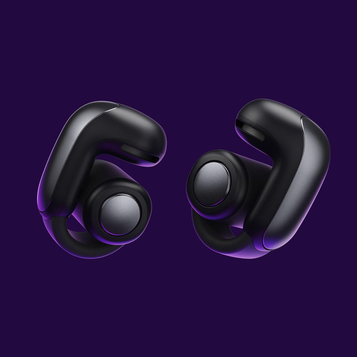 Bose Ultra Open Earbuds, Auriculares inalámbricos de botón de alta gama y fidelidad, Auriculares Bluetooth intraurales para running, Diseño de moda abierto, Hasta 48 h de autonomía, Negro