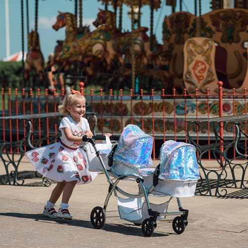 Roma Cochecito Doble para muñecas gemelas Amy Childs Polly Sparkle 2 en 1 y capazo - Sirena (3-16 años)