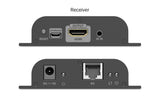 DIGITUS Juego extensor HDMI IP – UHD 4k 60 Hz – HDMI 2.0 – hasta 200 m de alcance – emisor y receptor – hasta 253 receptores – CAT 6 – negro