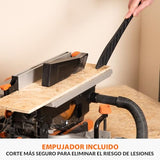 Evolution Power Tools R210MTS-G2 Sierra híbrida convertible de mesa/ingletadora, compacta y portátil, corte multimaterial, corta madera, metal, plástico, etc.; incluye una hoja de 210 mm