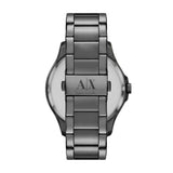 Armani Exchange Reloj para hombre de acero inoxidable en tono plomizo con cronógrafo, AX2454, Gris oscuro y negro